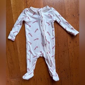 Angel Dear White and Red Candy Cane Kids Footie